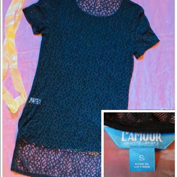 Reduced! L’Amour”by Nanette Lepore Black Top Size S - Picture 3 of 4